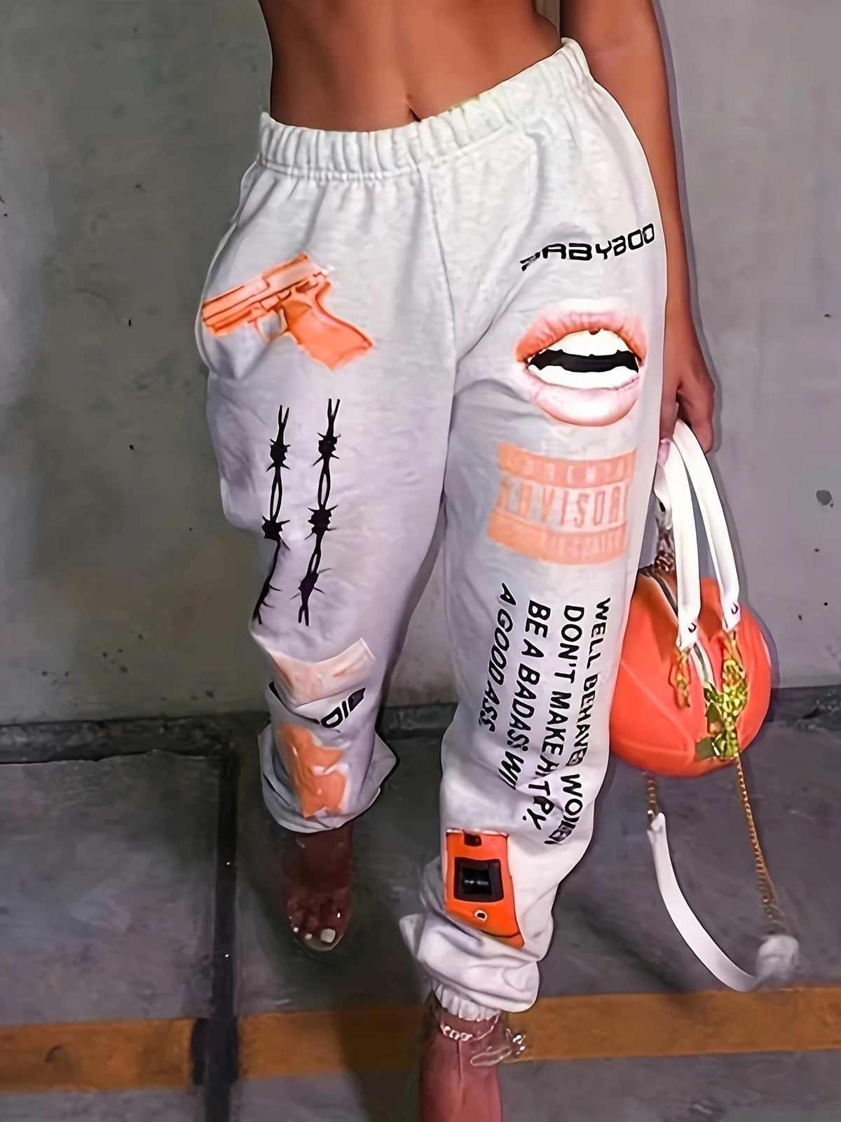 Casual Print Harem Pants