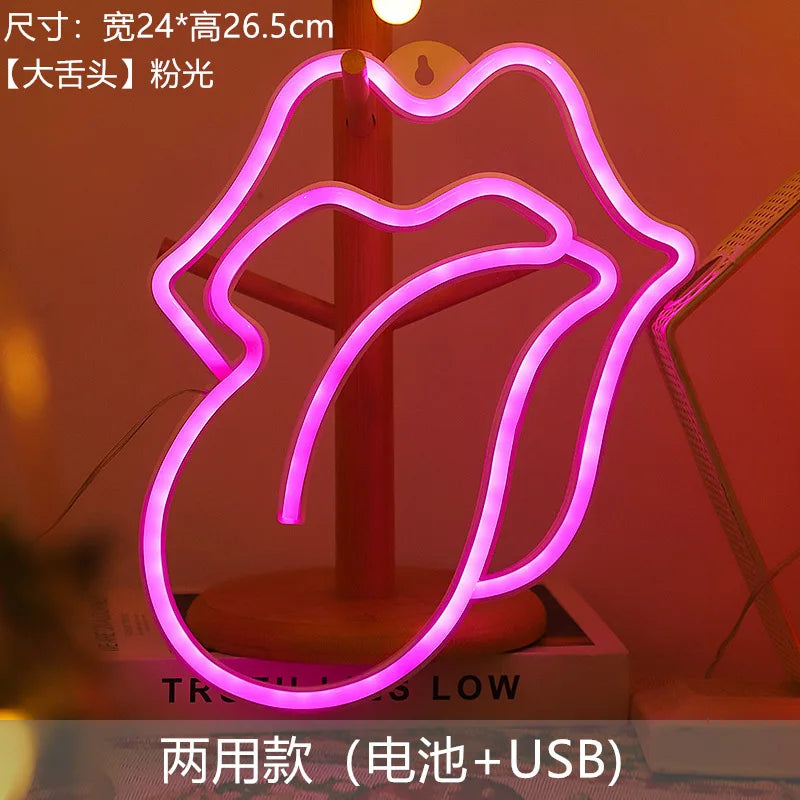 Pink Tongue Neon Sign