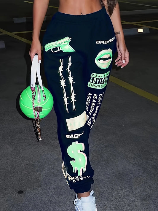 Casual Print Harem Pants