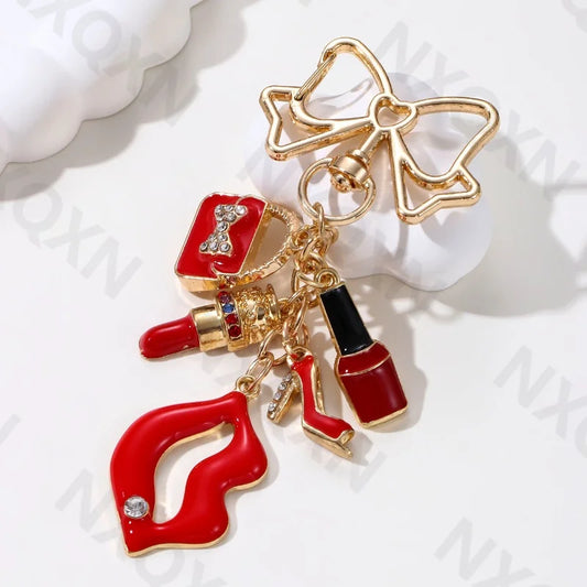 Lips & Heels Enamel Keychain