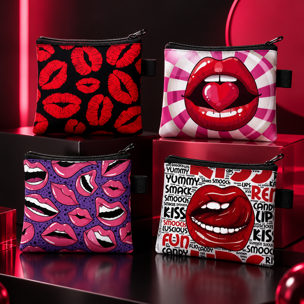 Lips Print Mini Pouch