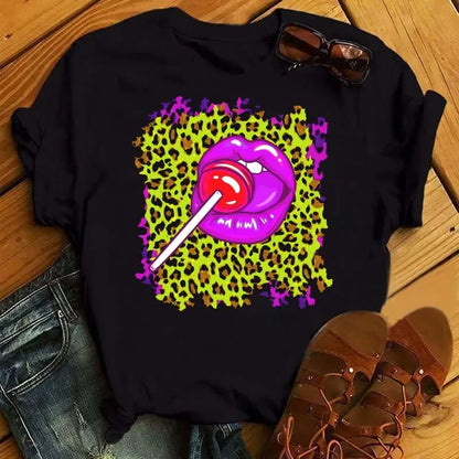 Leopard Lips Graphic T-Shirt