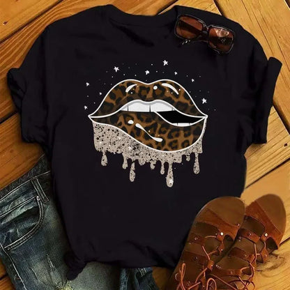 Leopard Lips Graphic T-Shirt