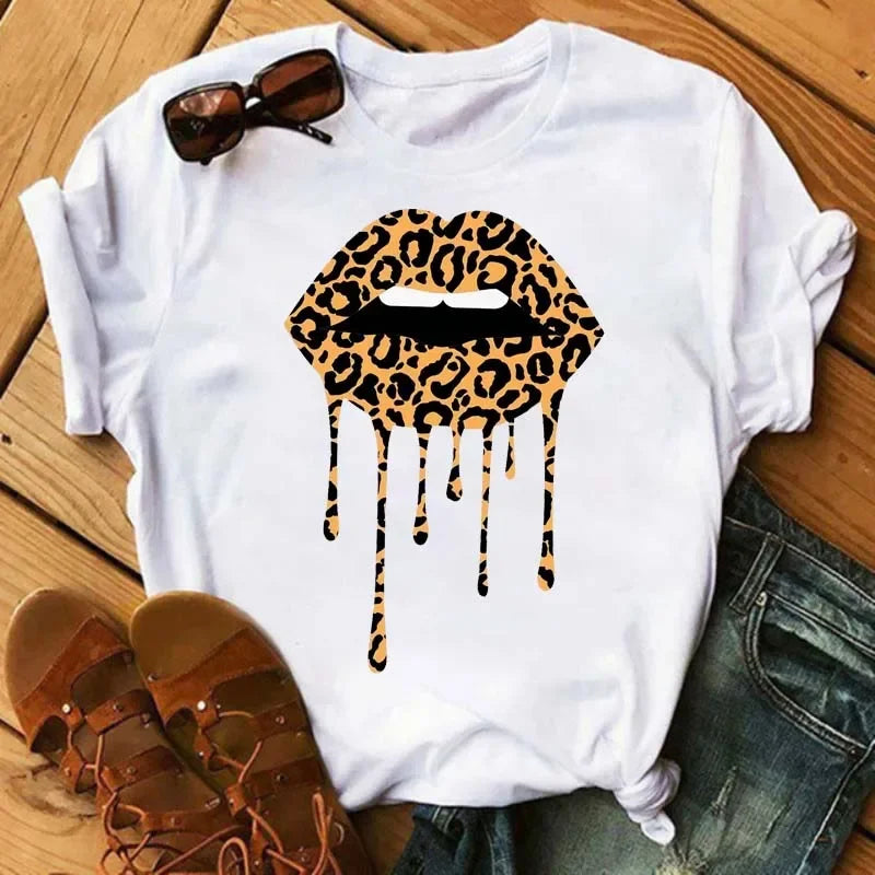 Leopard Lips Graphic T-Shirt