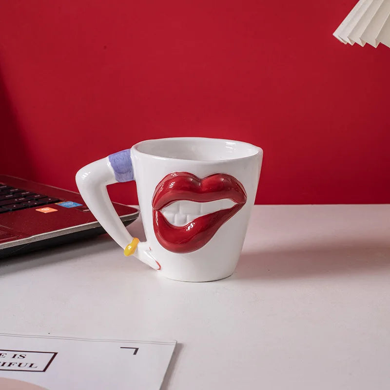 Red Lips Ceramic Mug