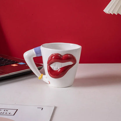 Red Lips Ceramic Mug