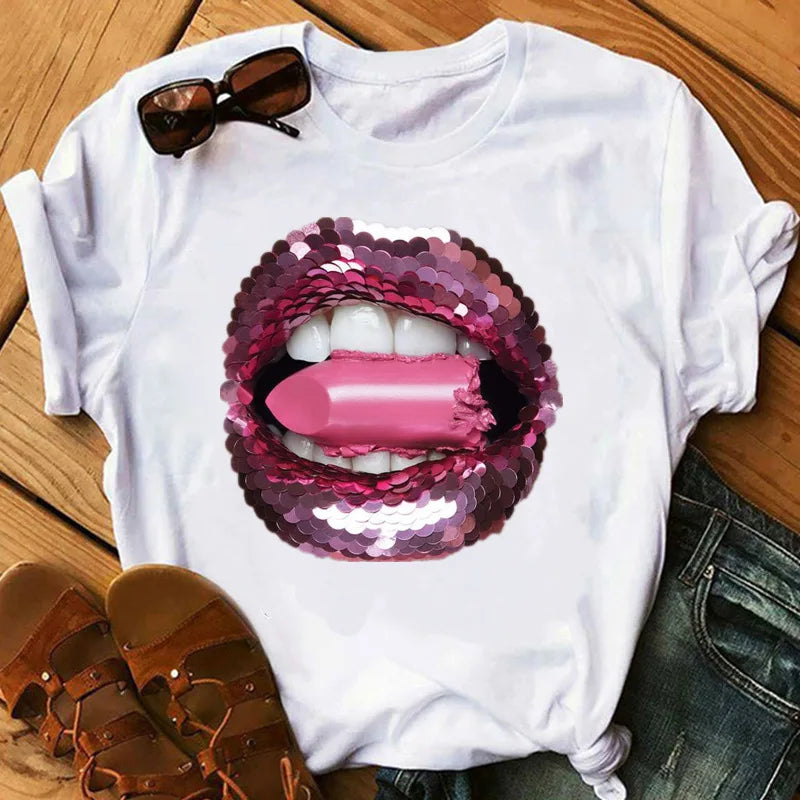 Sequin Lips T-Shirt