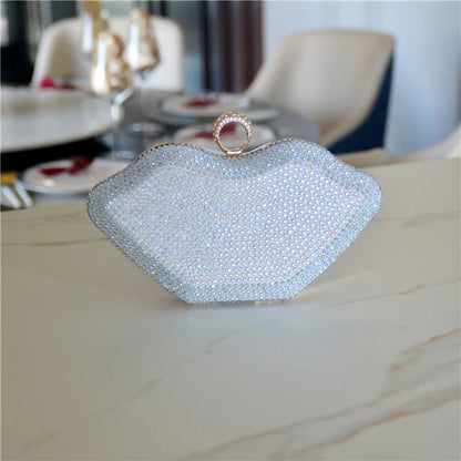 Rhinestone Lips Evening Bag