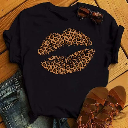 Leopard Lips Graphic T-Shirt
