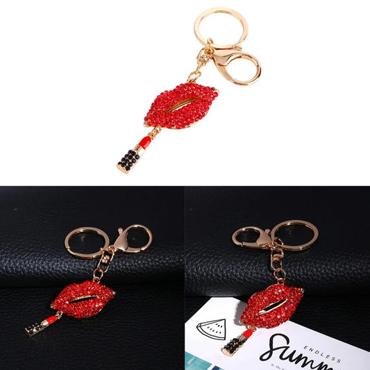 Rhinestone Lips Keychain