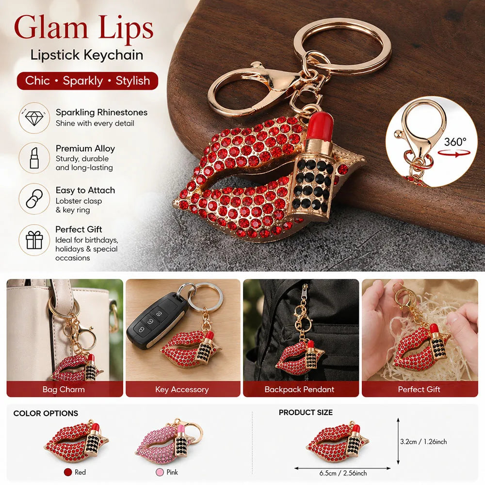 Crystal Lips Keychain