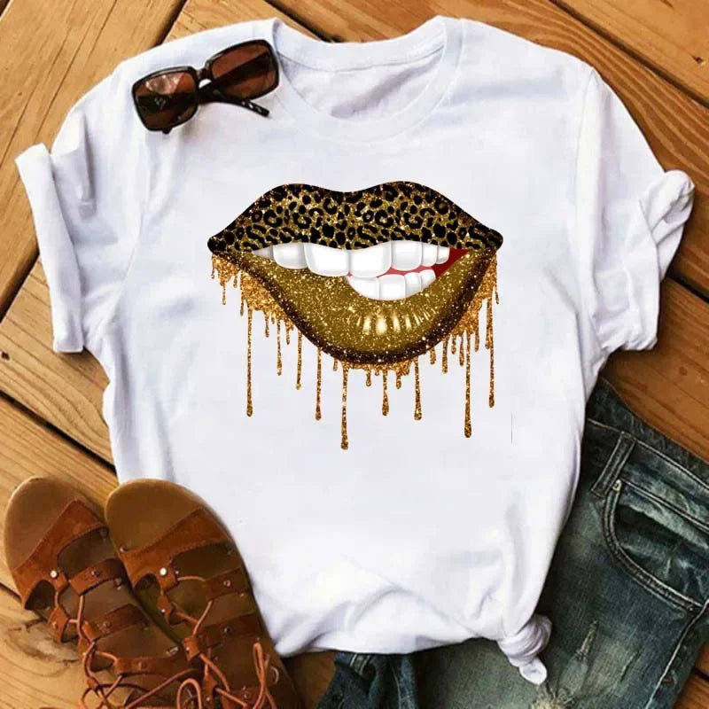 Leopard Lips Graphic T-Shirt