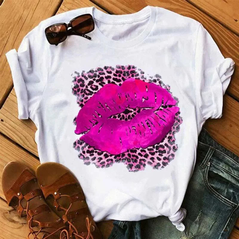 Leopard Lips Graphic T-Shirt
