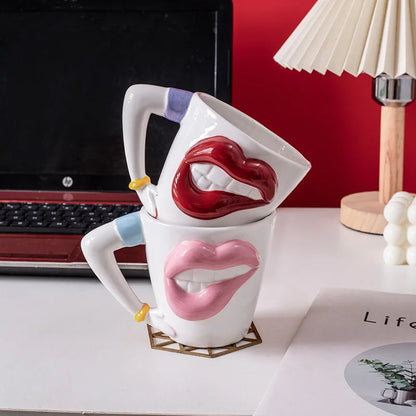 Red Lips Ceramic Mug