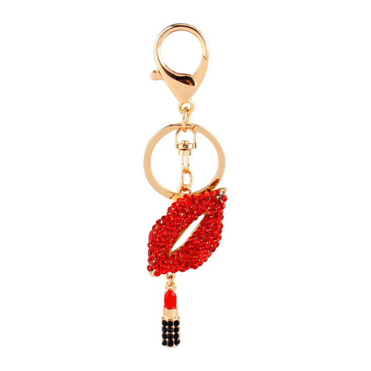 Rhinestone Lips Keychain