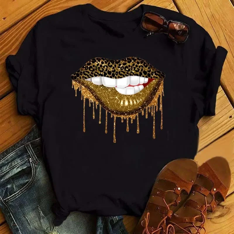 Leopard Lips Graphic T-Shirt