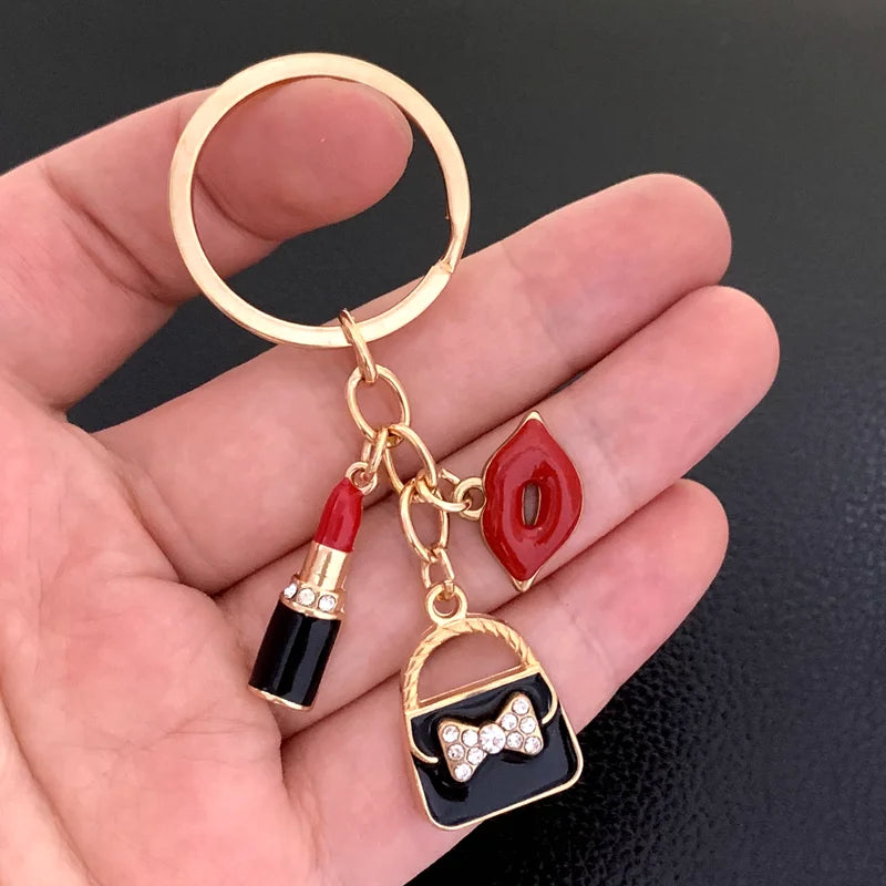 Beauty Lips Enamel Keychain