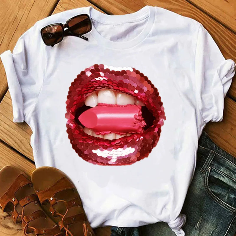 Sequin Lips T-Shirt